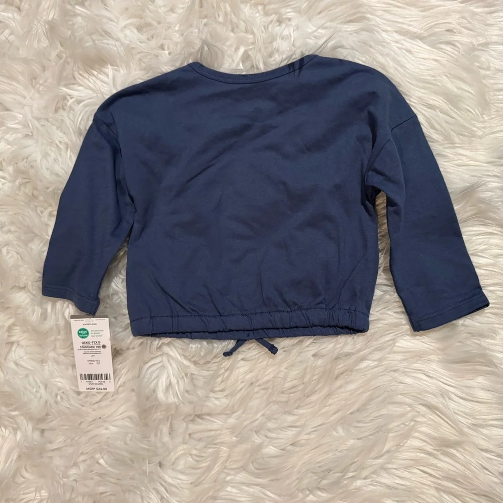 Carter’s Baby Girl 18M Navy Owl‎ Long Sleeve Top 3D Wing NWT